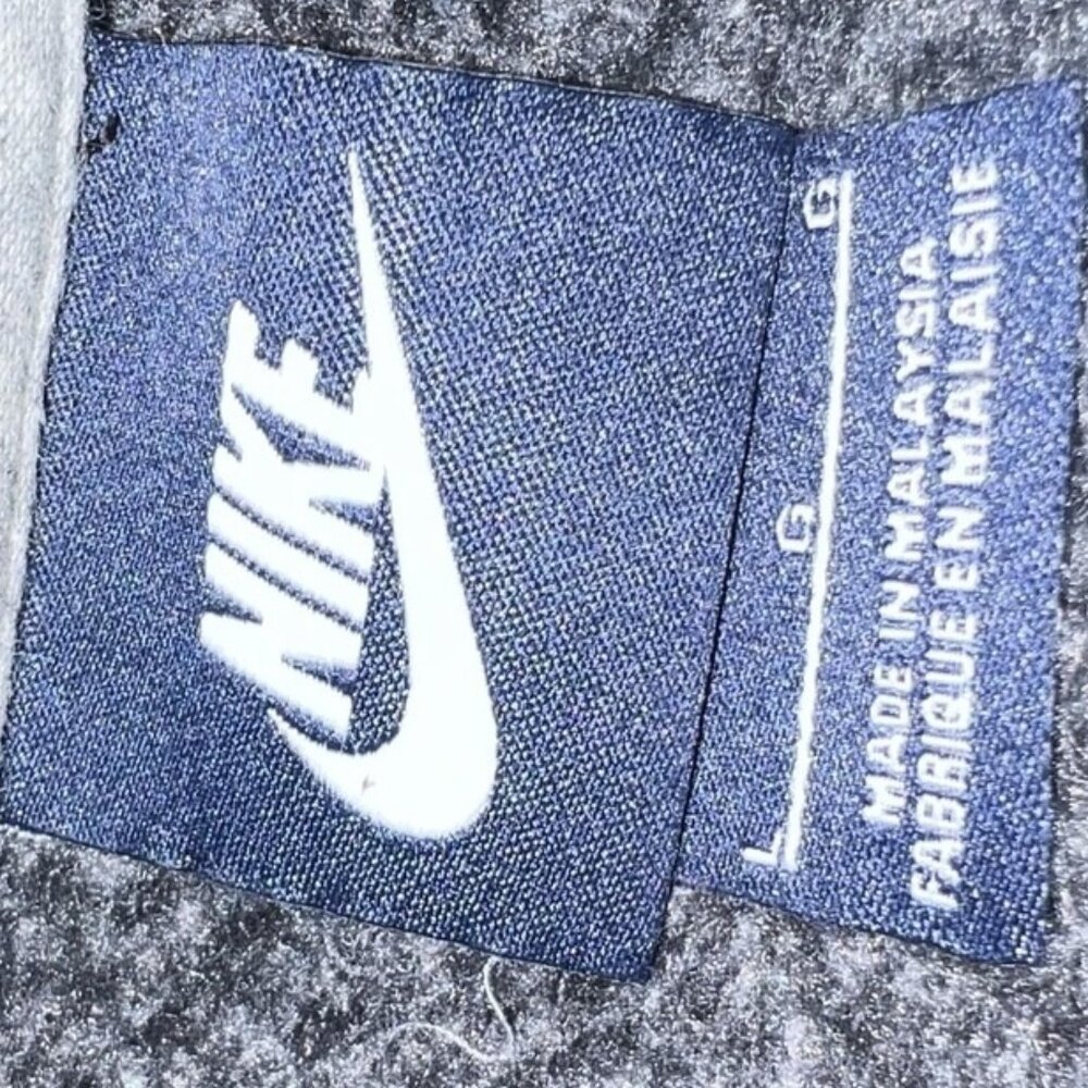 Vintage Nike Hoodie Mens Large Black Red Full Zip Fleece‎ Sweatshirt Thumbholes - Picture 7 of 11
